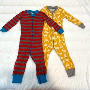 2 pair Hanna Andersson zipped pajamas, size 80 cm (18-24m)